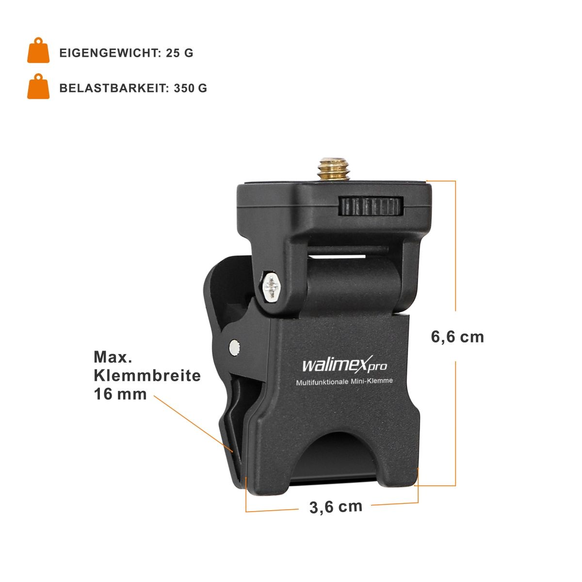 Walimex pro Multifunktionale Mini-Klemme