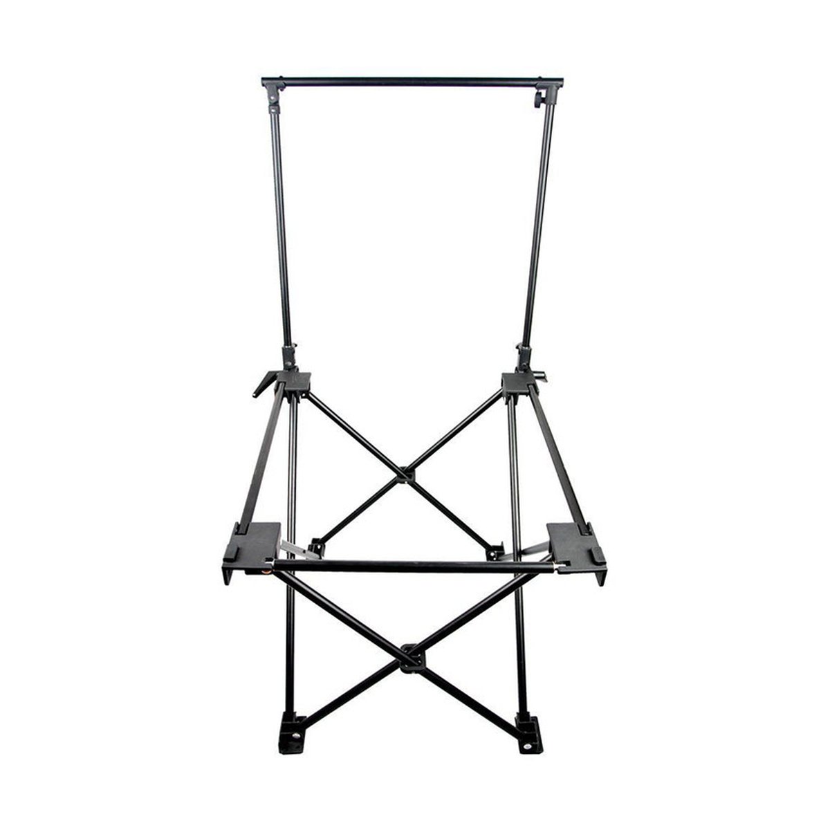 Godox Zusammenklappbarer Aufnahmetisch 60x130cm - Aufgebautes schwarzes Display-Gestell, Frontansicht