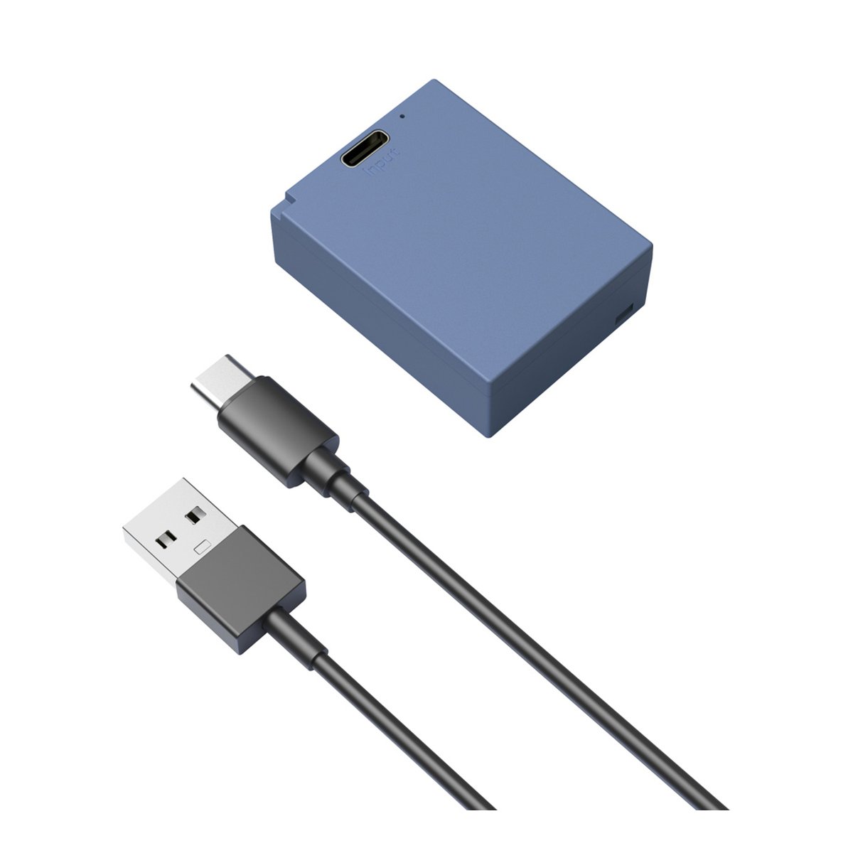 SmallRig 5062 NPW126S USB-C Rechargeable Camera Battery, Li-Ion Akku blau - Lieferumfang: Blaues Gerät und schwarzes USB-C auf USB-A Ladekabel