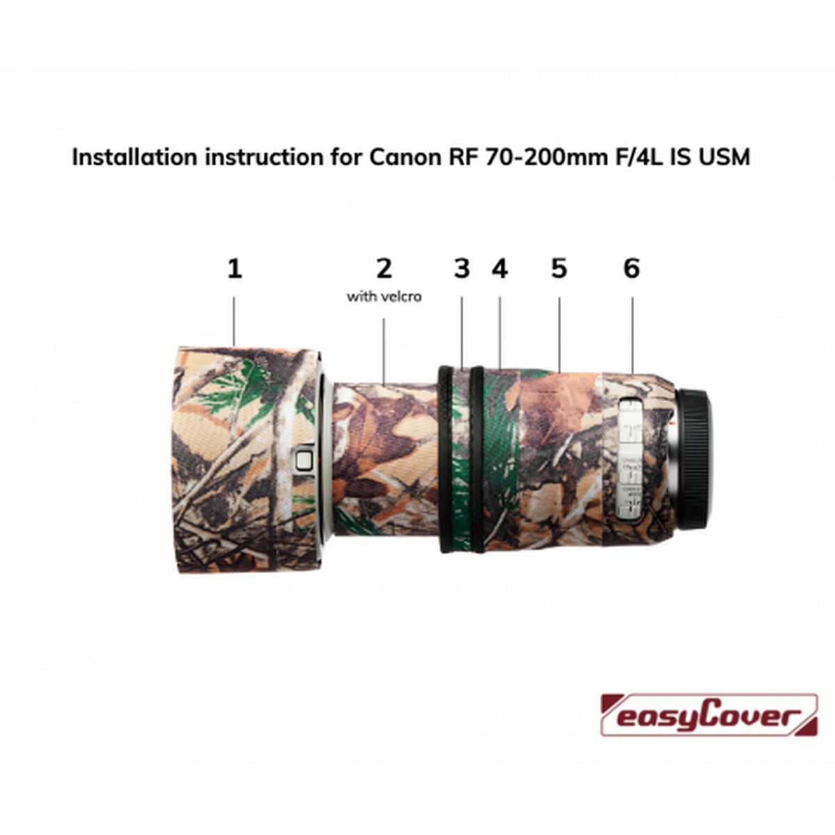 Easycover Lens Oak für Canon RF 70-200 mm 1:4L IS USM Grün Camouflage 