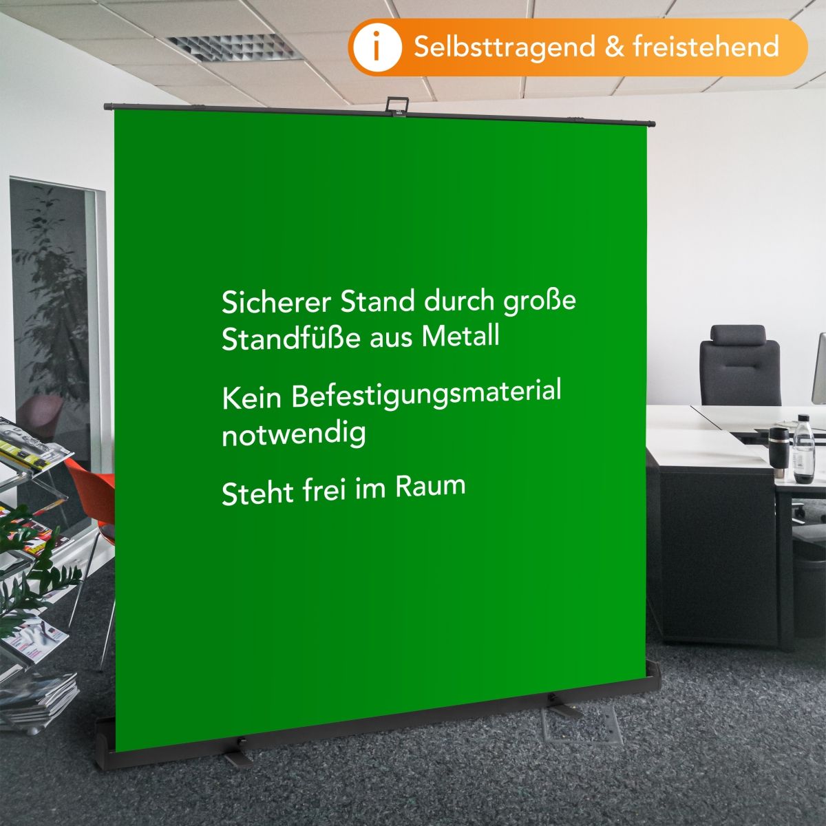 Walimex pro Roll-up Panel Hintergrund grün 165x220