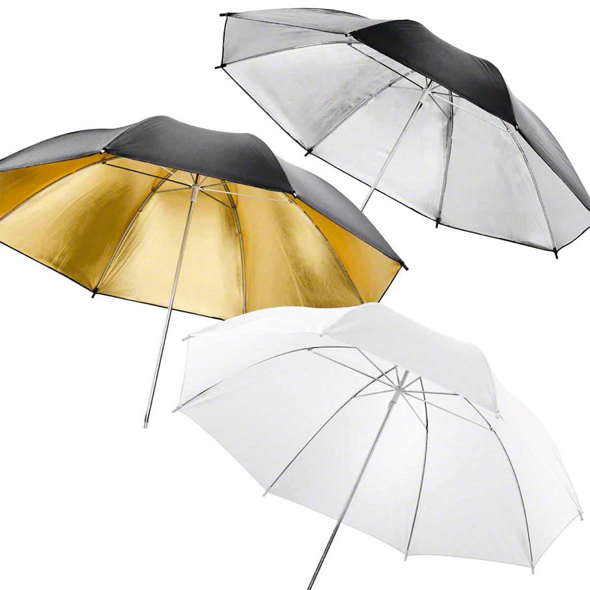 Walimex Reflex-/Durchlichtschirmset 3tlg, 109cm Walimex Reflex-/Durchlichtschirmset 3tlg, 109cm