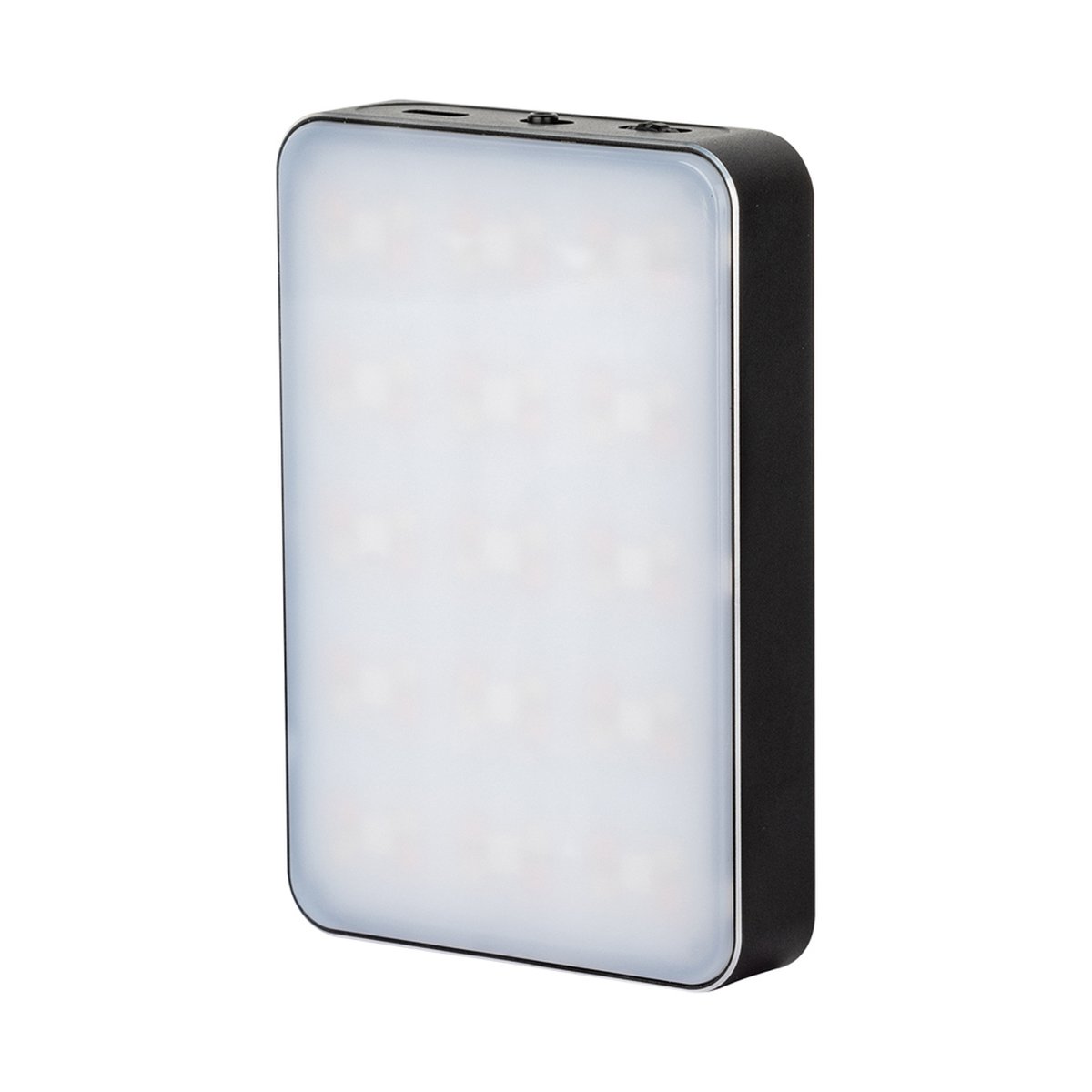 SmallRig 3290 RM75 RGBWW Videolicht - Schrägansicht des eingeschalteten LED-Videolichts