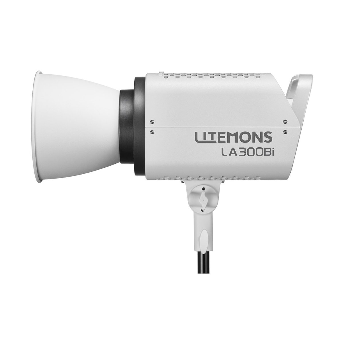 Godox Litemons BI LED Video Light Kit LA300BI K1 - Vorderansicht der weißen Litemons LA300Bi LED-Leuchte mit Reflektor