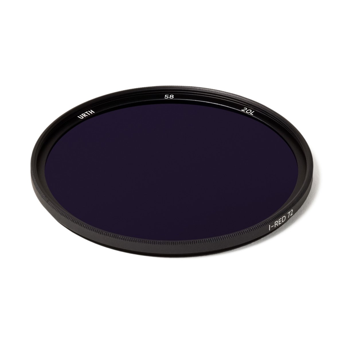 Urth 58mm Infrarot (R72) Objektivfilter (Plus+) - Produktansicht Urth I-RED 72 Infrarotfilter, schräg von oben