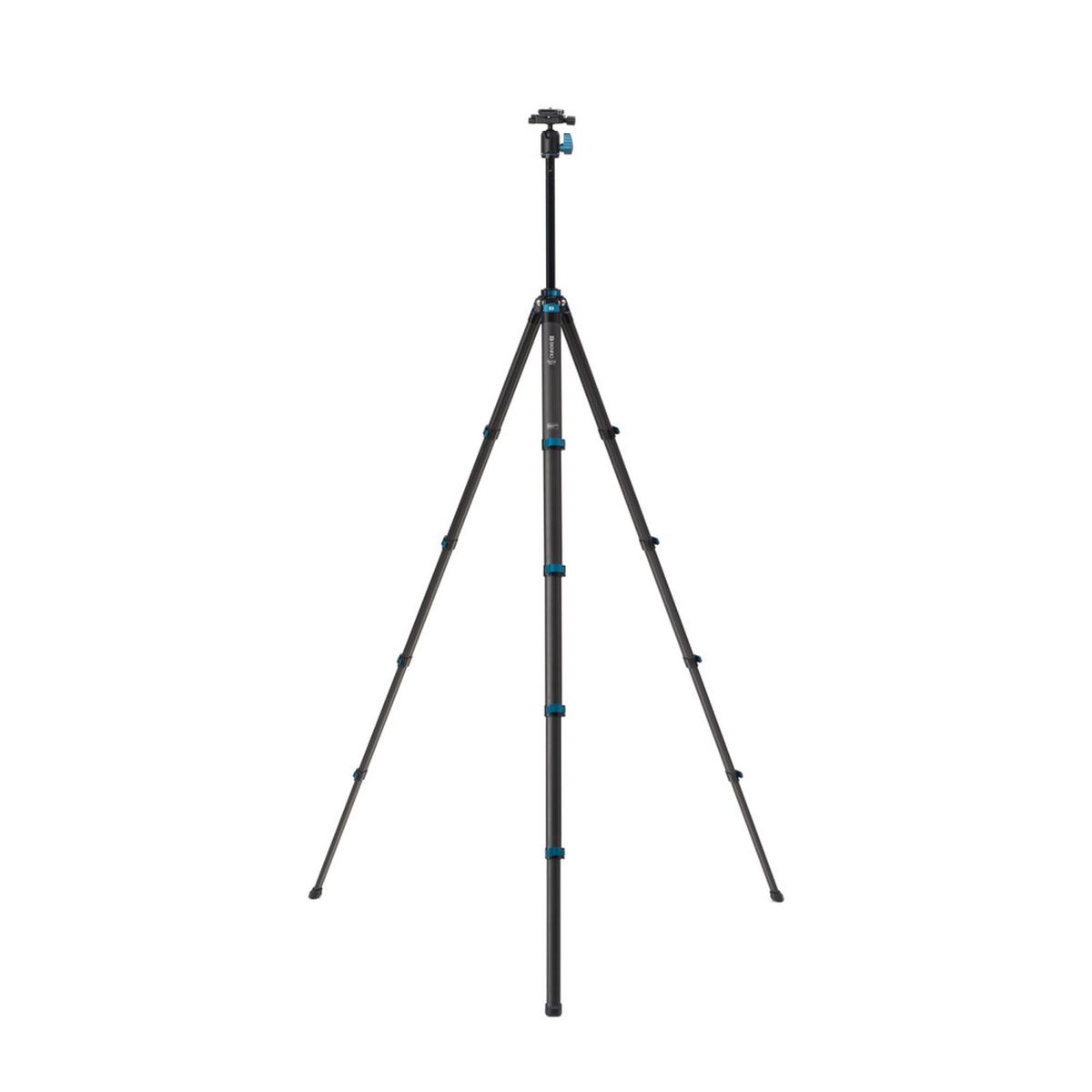 Benro Blackbird CF 1 Series 5 Sektionen Stativ mit N00P Head Gesamtansicht ausgeklappt Arbeitsmodus