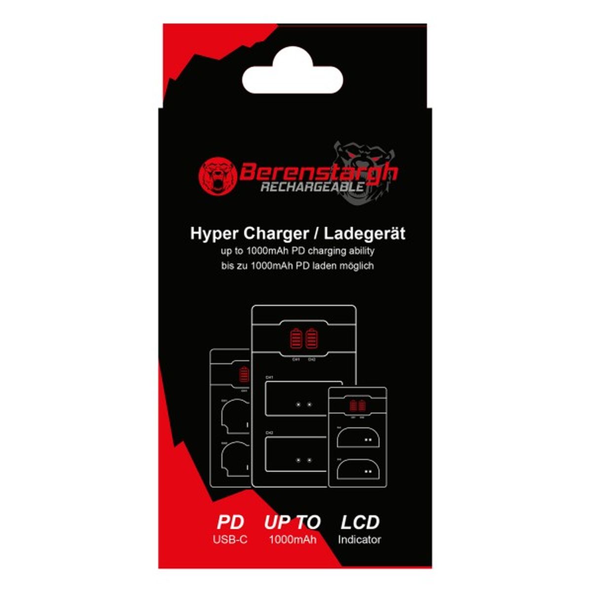 Berenstargh Hyper PD Ladegerät für Sony NP-FW50 inkl. USB-C Kabel