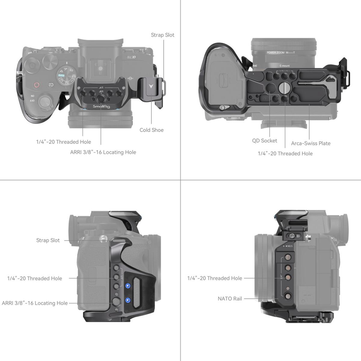 SmallRig 4308 "Rhinoceros" Cage Kit for Sony Alpha 7R V / Alpha 7 IV / Alpha 7S III