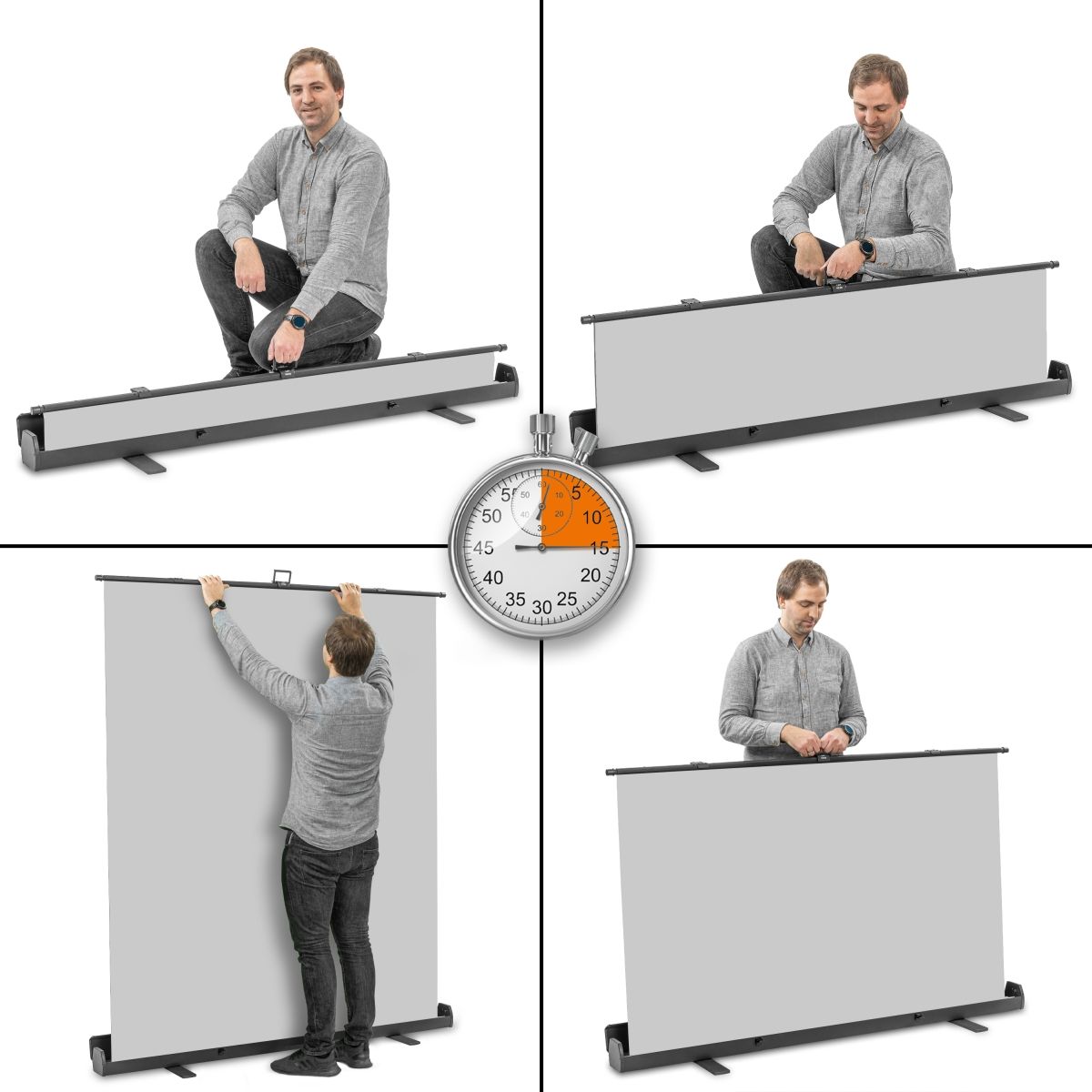 Walimex pro Roll-up Panel Hintergrund grau 165x220