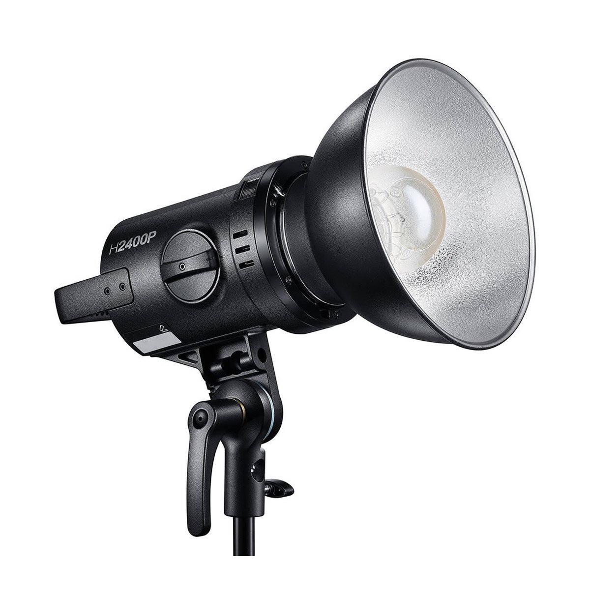 Godox Flash Tube for H2400P - Frontansicht H2400P Blitzkopf mit Reflektor auf Stativ.