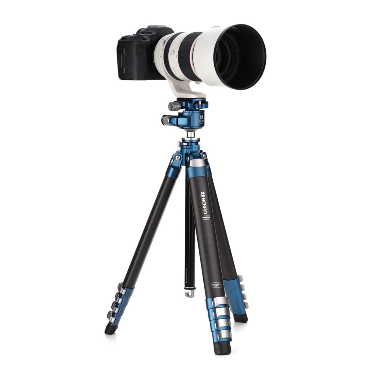Benro CyanBird CF 2 Series Carbon Stativ inkl. G36PT Kugelkopf Anwendungsbeispiel Ansicht mit Kamera