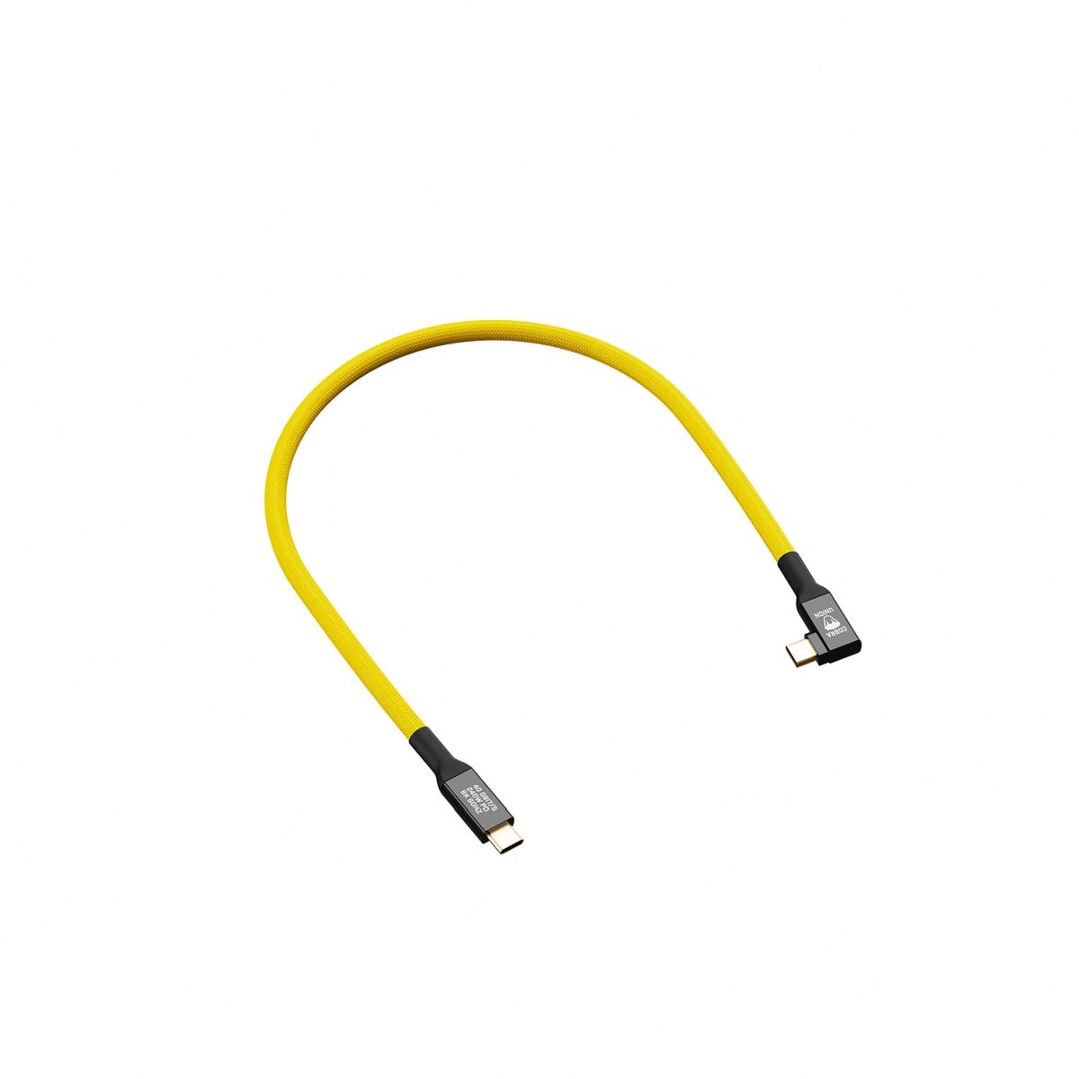 CobraTether USB-C Kabel 0,3 m 40 Gbit/s Gelb, abgewinkelt