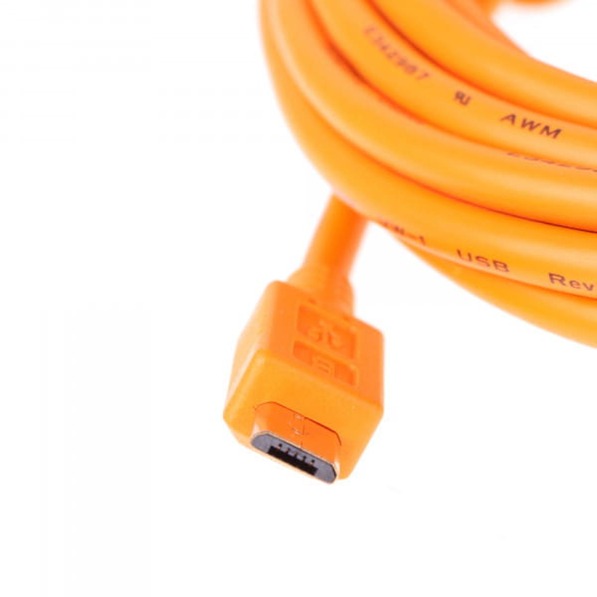 Tether Tools TetherPro USB-Datenkabel für USB 2.0 an USB 2.0 Micro-B (5-Pin) - 4,6 m, gerade (Orange