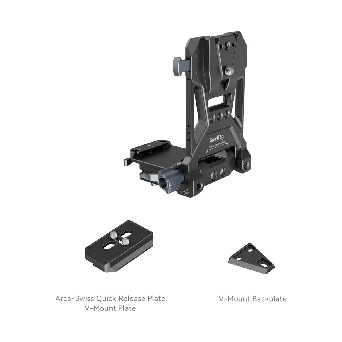 SmallRig 4064B Kompaktes V-Mount-Batterie Montagesystem - Lieferumfang: SmallRig V-Mount Akkuplatte mit Arca-Swiss Schnellwechselplatte und V-Mount Backplate