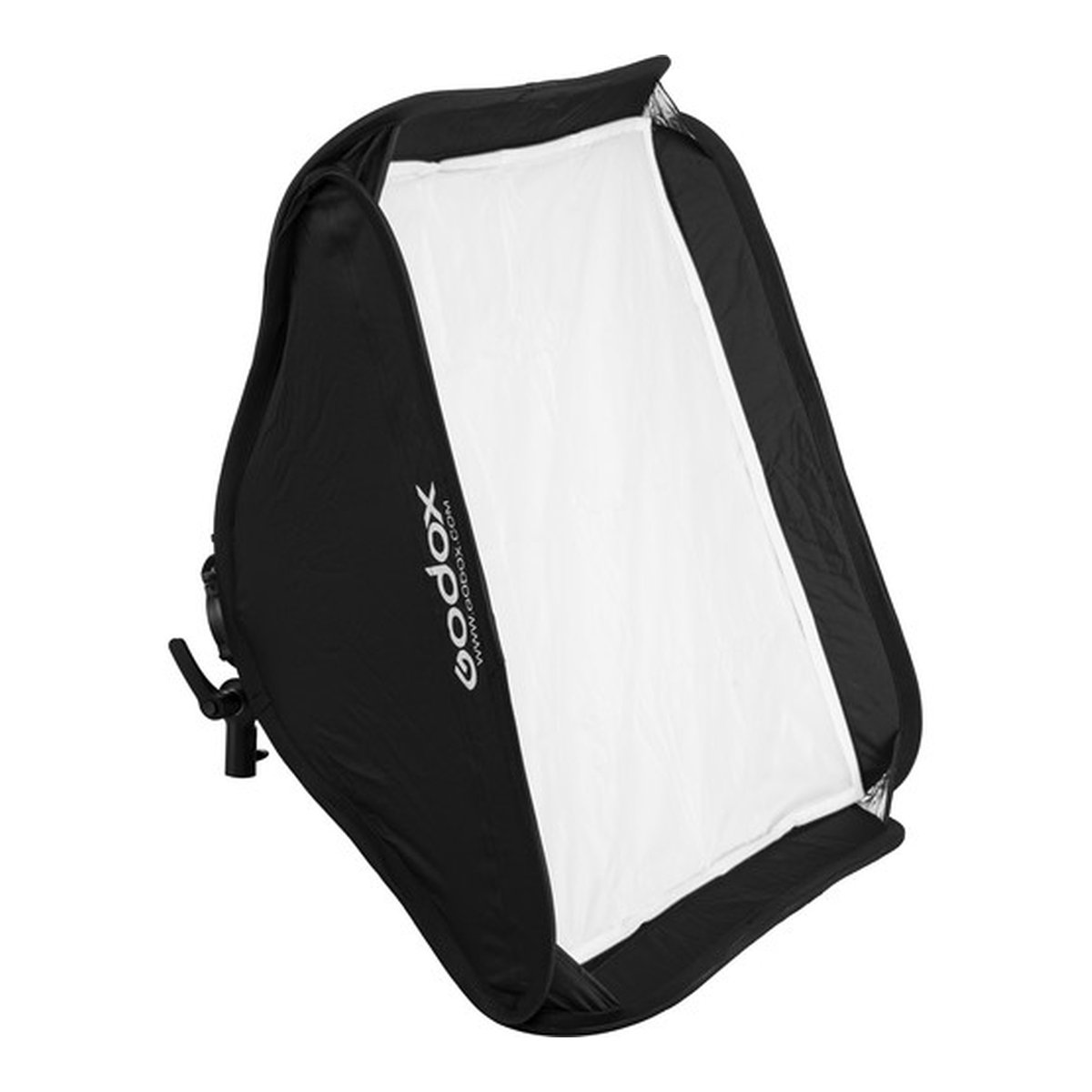 Godox S2-type Bracket Bowens + Softbox 60x60cm + Grid - Godox Softbox, Ansicht der Front mit weißem Diffusor und Logo.