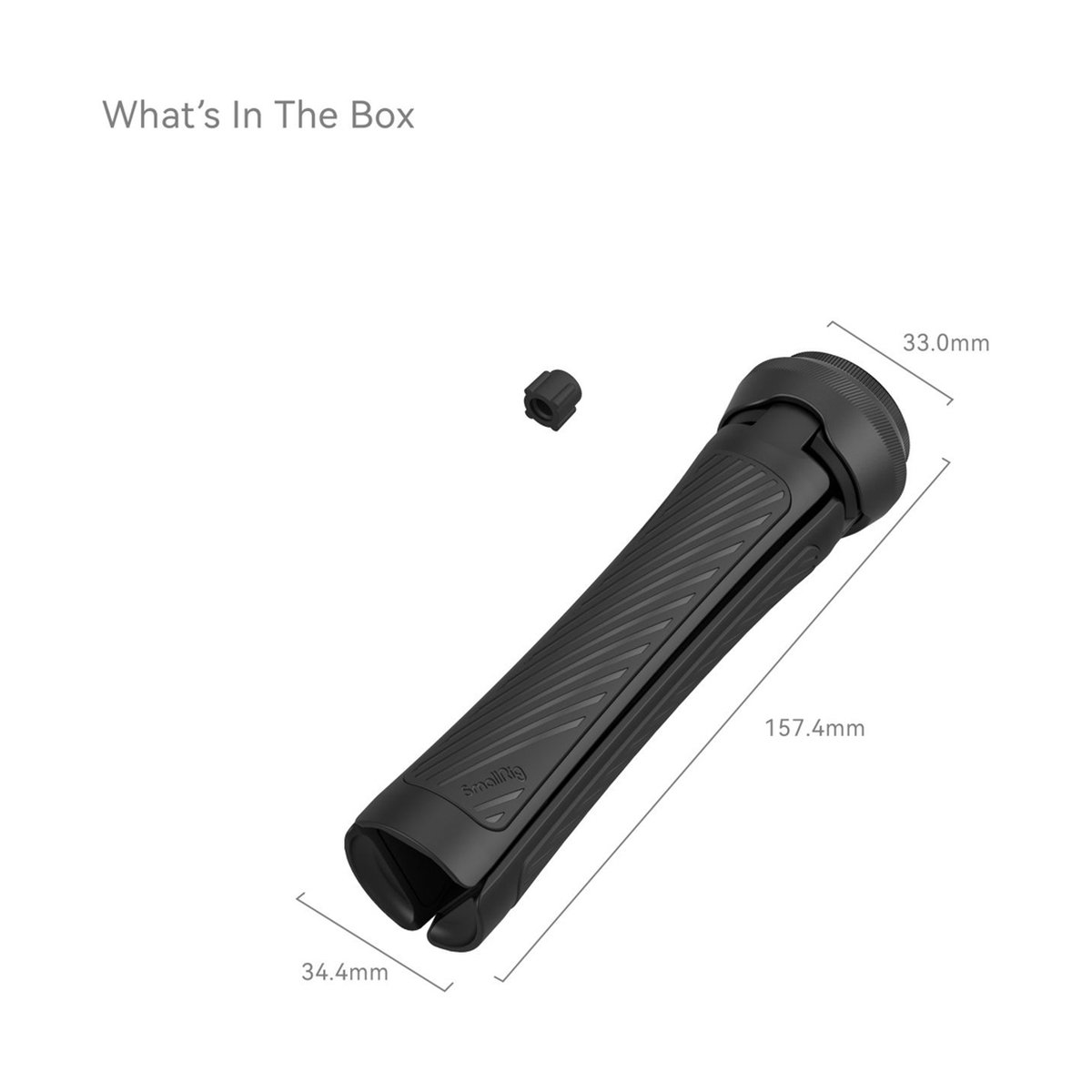 SmallRig 4117 Mini-Quick-Release Tripod - Lieferumfang: Kompakter Kameragriff/Ministativ mit Zubehörteil und Abmessungen.