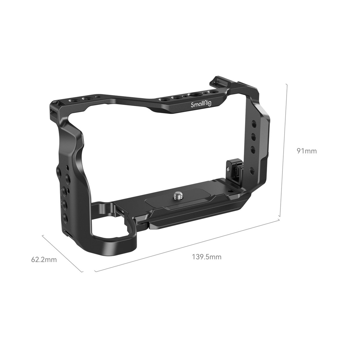 SmallRig 4336 Cage Kit für Sony Alpha 6700 - SmallRig Kamera-Cage: Ansicht mit Maßen 139.5mm (L), 91mm (H), 62.2mm (B)