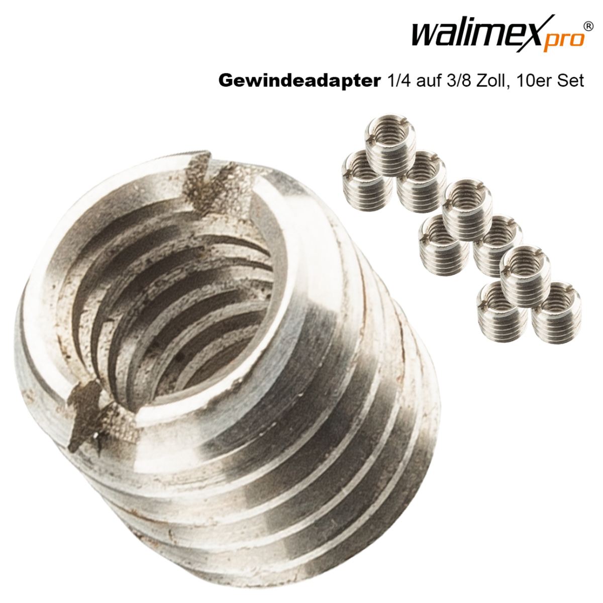 Walimex pro Gewindeadapter 1/4 - 3/8 Zoll, 10 Stck
