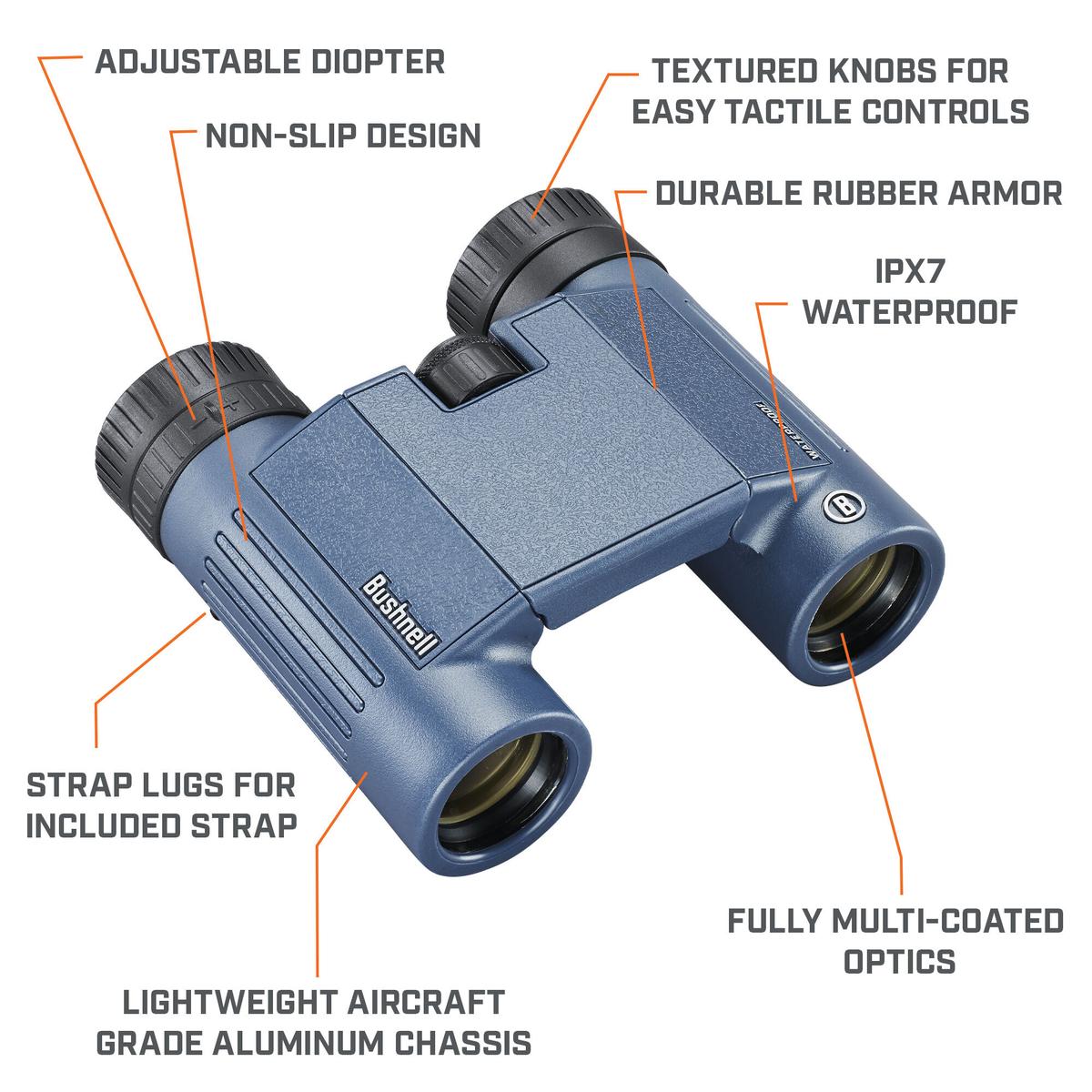 Bushnell 8X25 H2O Wasserdicht Dachkant Dunkelblau