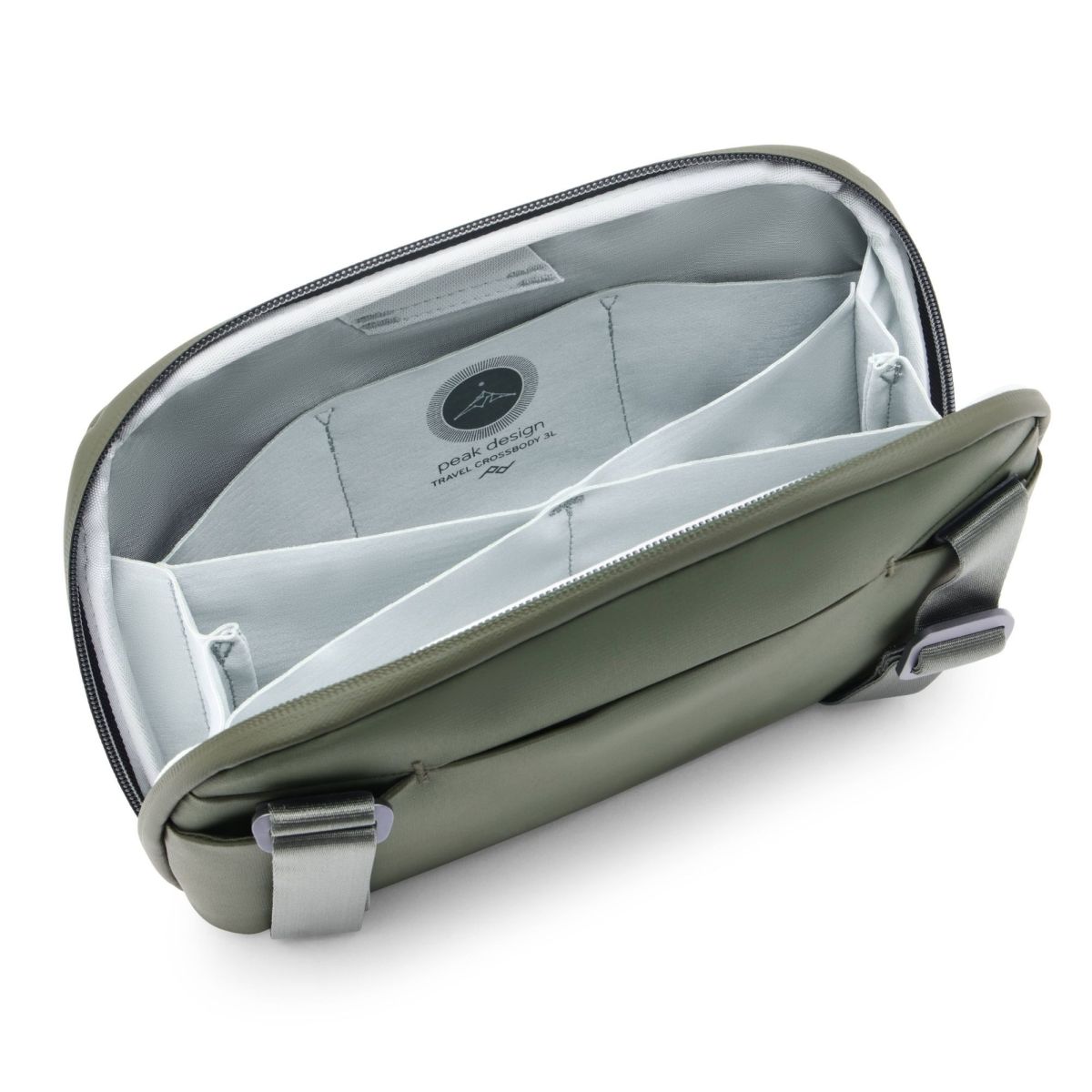 Peak Design Travel Crossbody 3L Sage Innenansicht