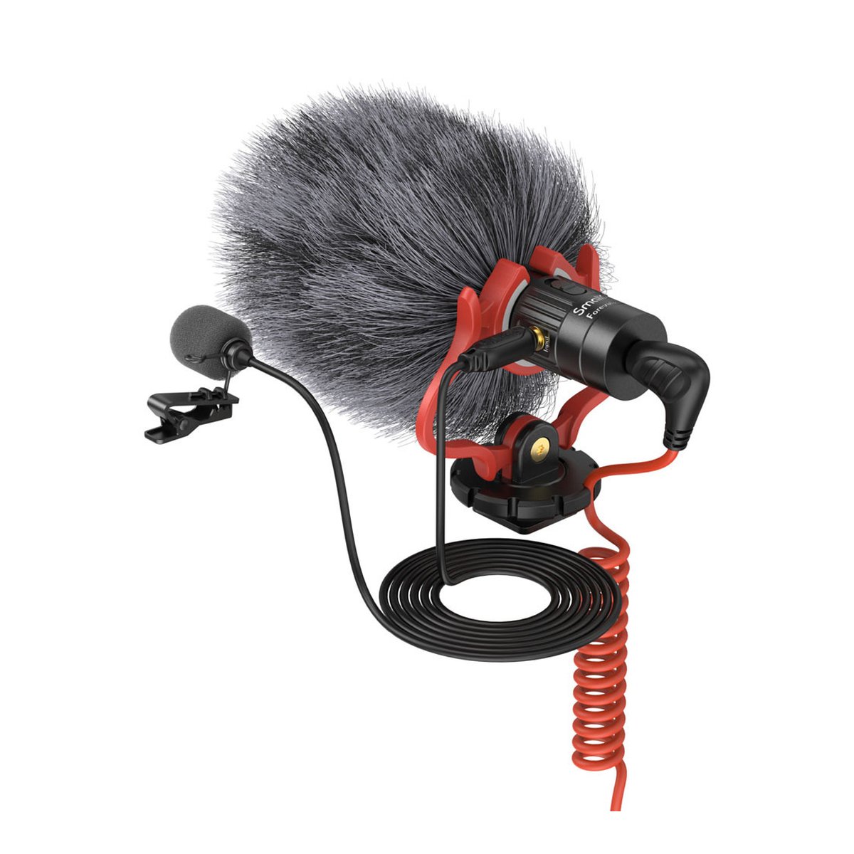 SmallRig 3468 Forevala S20 Mikrofon für Kamera - Lieferumfang: Richtmikrofon mit Fell-Windschutz, Lavalier-Mikrofon, Halterung und Kabeln