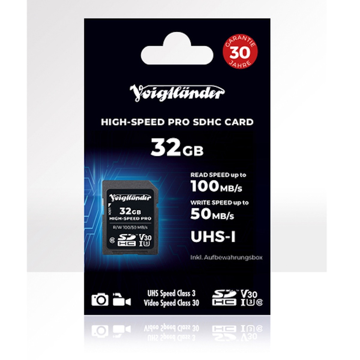 Voigtländer 32 GB SDHC V30 100/50 MB/S Voigtländer 32 GB SDHC V30 100/50 MB/S