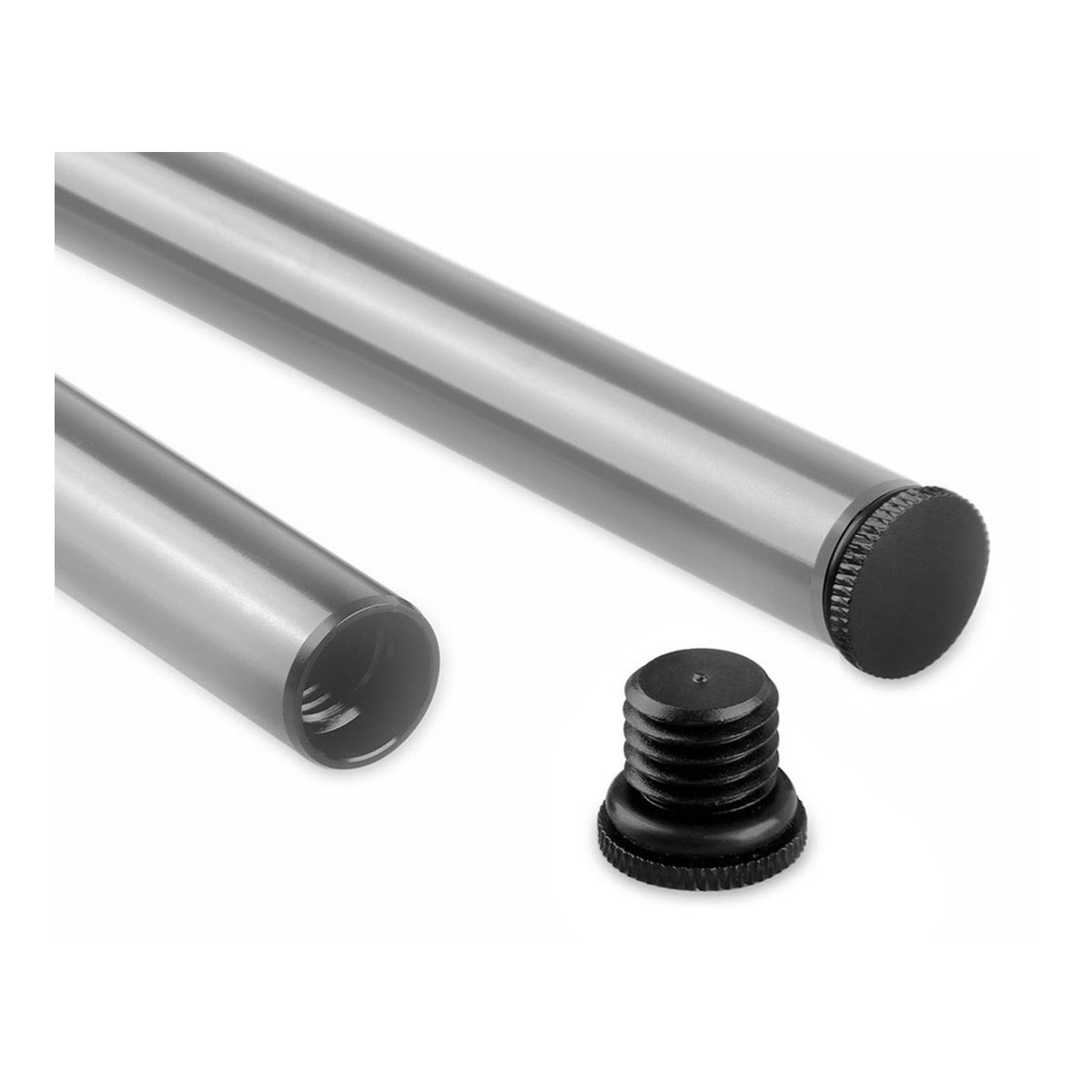 SmallRig 1617 M12-Rod-Abdeckung (4er-Pack) Abdeckung für 15 mm-Rods - DETAILANSICHT: Offenes Rohr und passender Schraubverschluss
