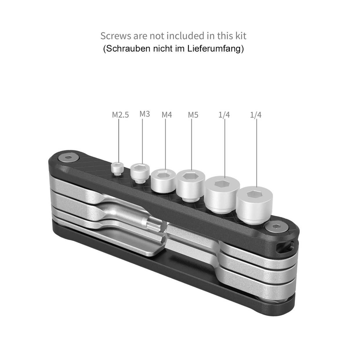 SmallRig 4681 Black, faltbares Multi-Tool Kit - Lieferumfang: Multi-Tool mit M2.5, M3, M4, M5, 1/4 Zoll Bits. Hinweis: Schrauben nicht enthalten.
