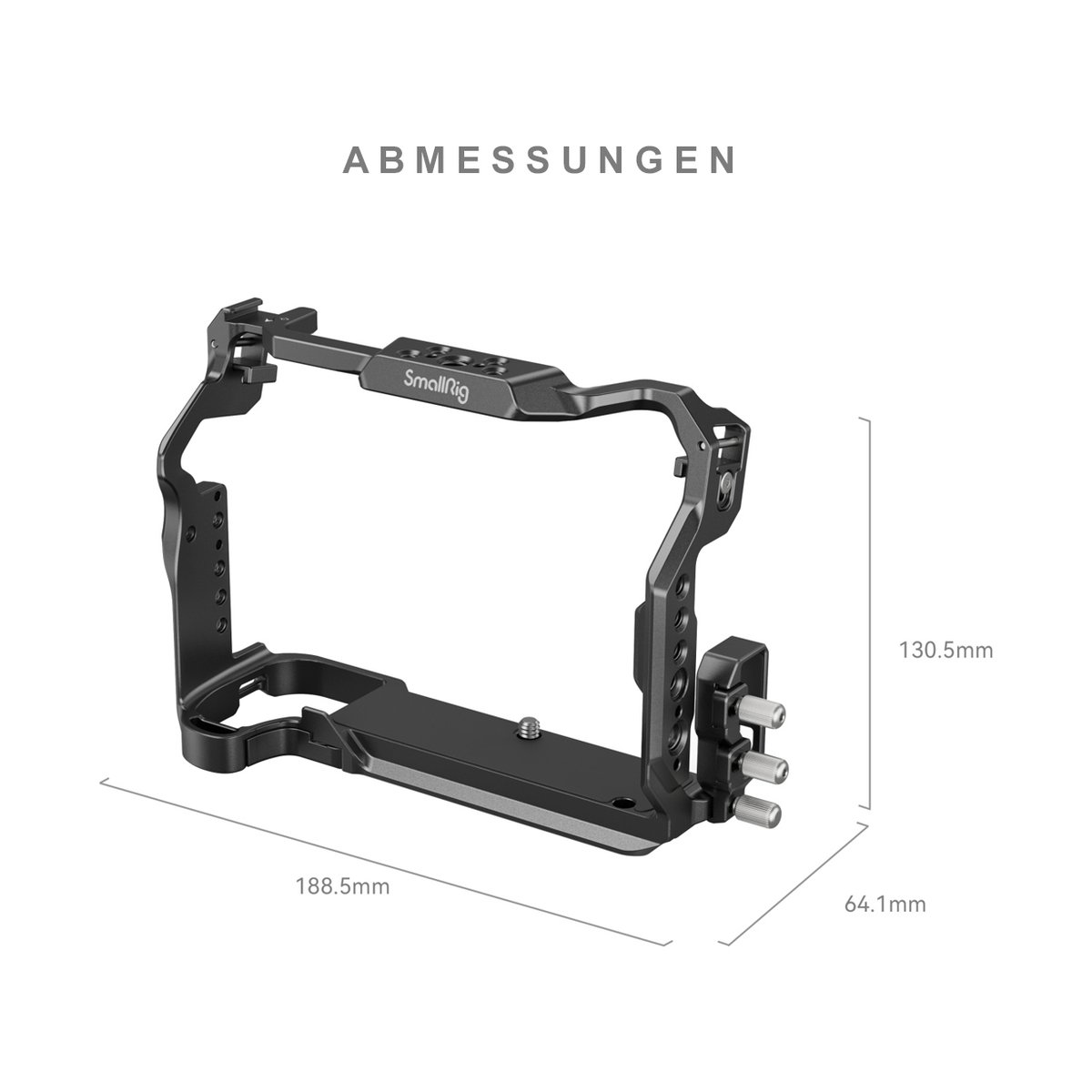 SmallRig 4201B Cage Kit für Fujifilm GFX100 II - Abmessungen Kamera-Cage