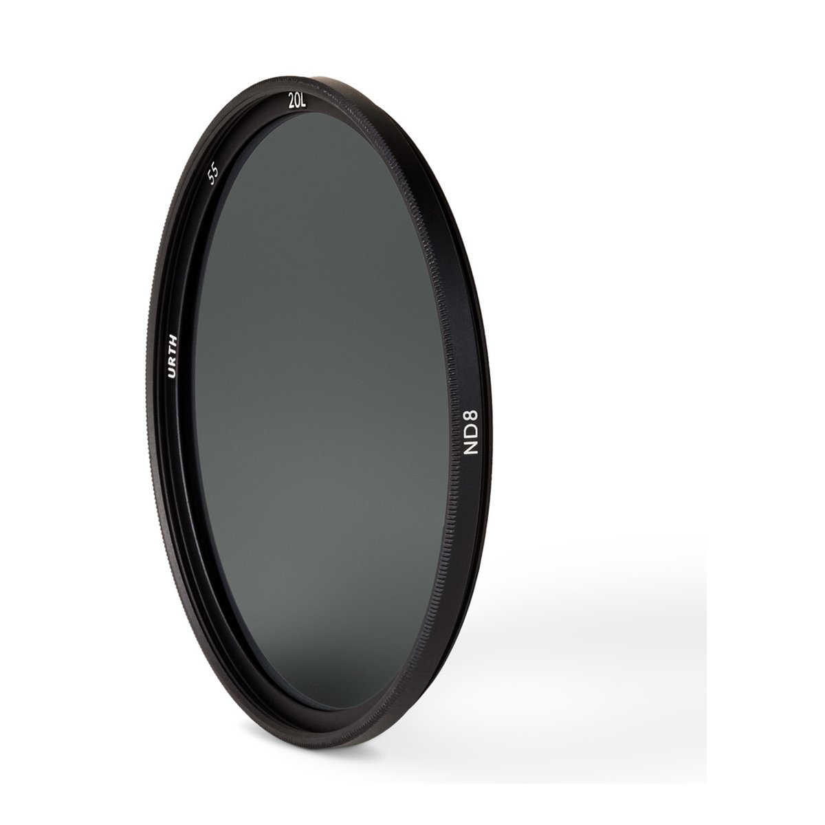 Urth 55mm ND8 (3 Stop) Objektivfilter (Plus+) - Frontansicht eines Urth ND8 Kamerafilters, 55mm