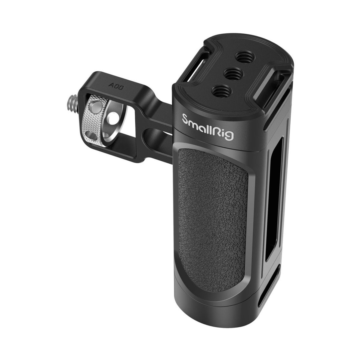 SmallRig 2772 leichter Seitengriff für Smartphone - SmallRig Kameragriff, 3/4-Ansicht, zeigt den ergonomischen, strukturierten Griff und Befestigungspunkte.