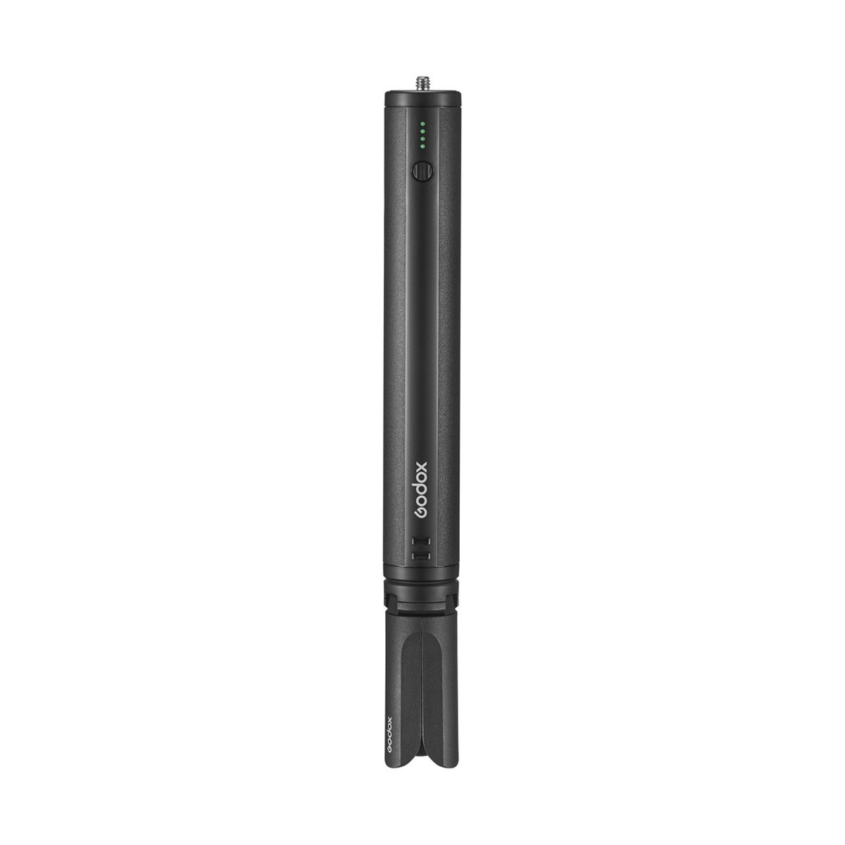 Godox 10000mAh Charging Grip BPC-01 - Godox Stativgriff, Frontansicht mit zusammengeklappten Stativbeinen und Montagegewinde.