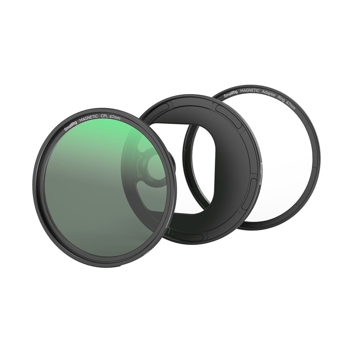 SmallRig 4727 Attachable CPL Filter mit M-Mount Filter Adapter 67 mm - LIEFERUMFANG: SmallRig magnetischer CPL-Filter, magnetischer Basisring und 67mm Adapterring