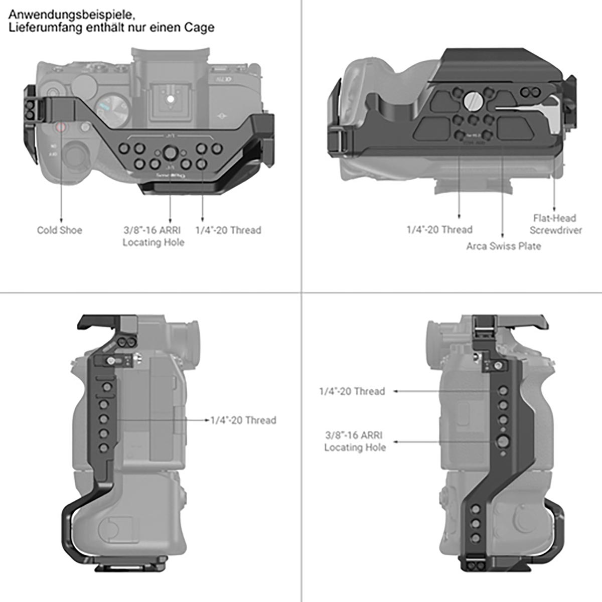 SmallRig 3594 Cage mit VG-C4EM Batteriegriff für Sony Alpha Kameras