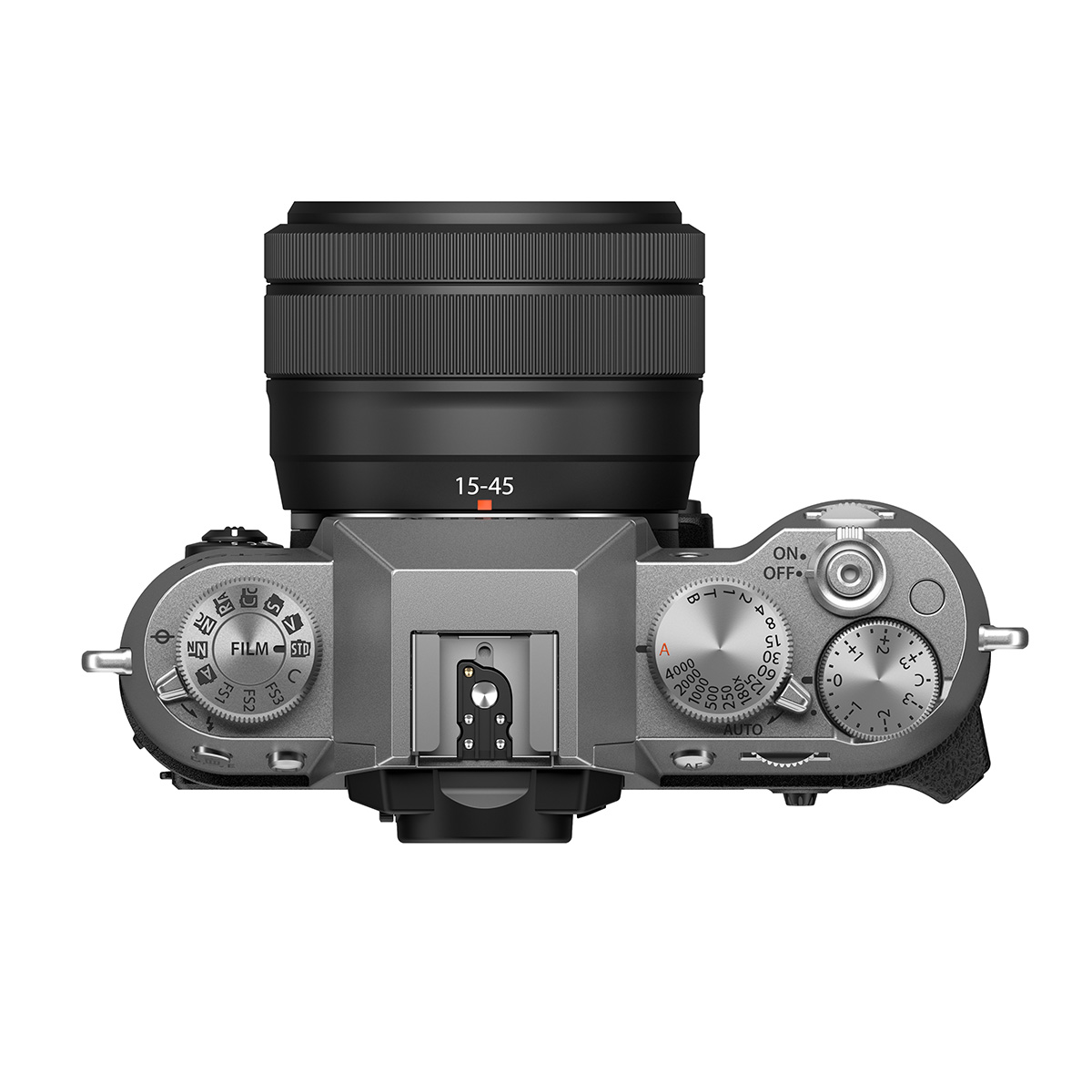Fujifilm X-T50 Gehäuse Silber + Fujifilm 15-45 mm 1:3,5-5,6 XC OIS PZ Schwarz