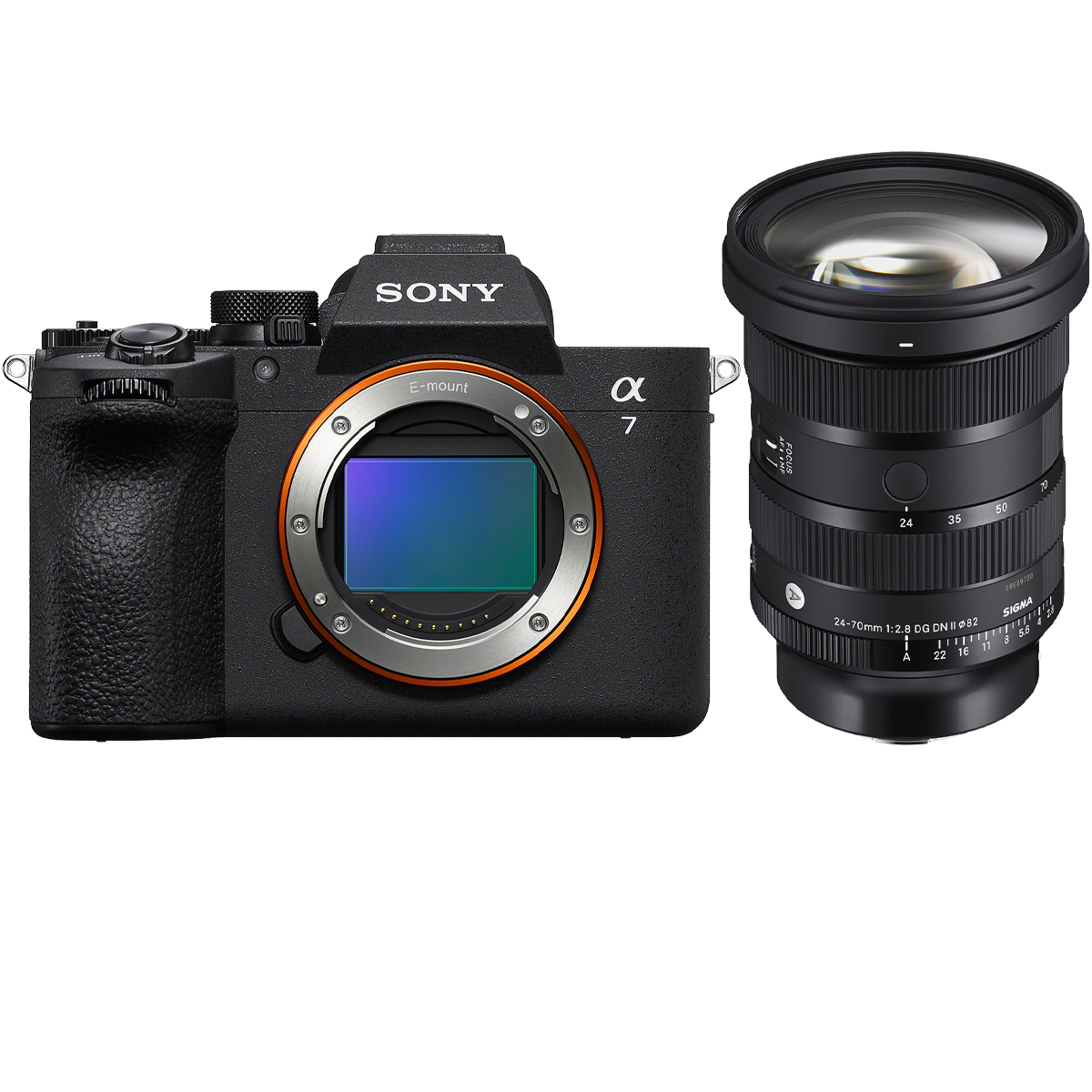 Sony Alpha 7V Gehäuse mit Sigma 24-70 mm 1:2,8 FE DG DN (A) II