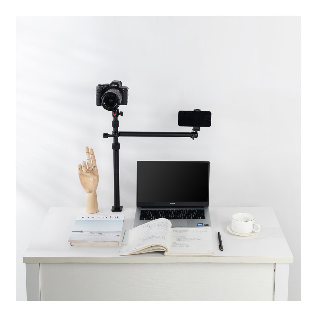 SmallRig3992 Encore DT-30 Tischhalterung mit Haltearm - Anwendungsbeispiel