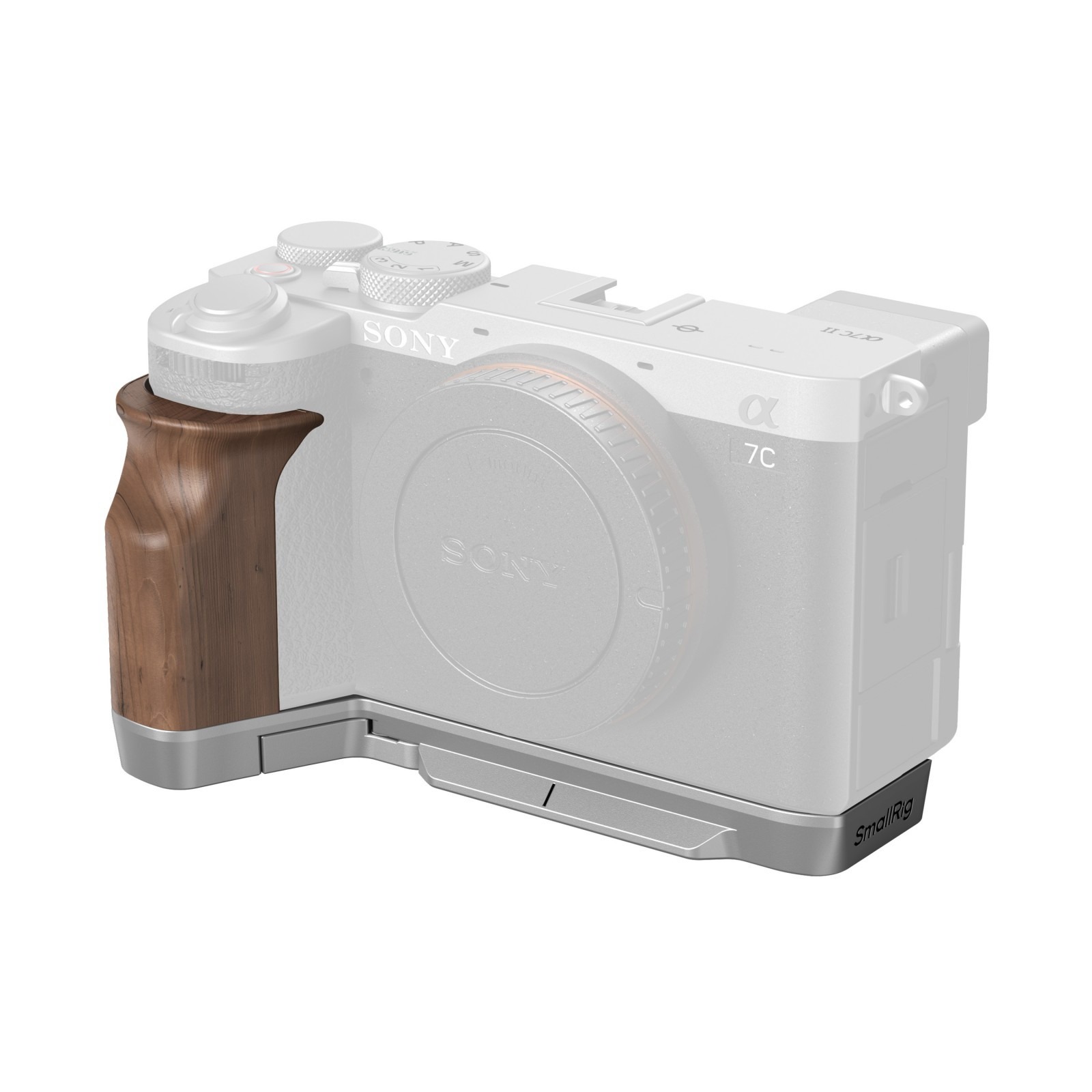 SmallRig 4796B L-Shape Mount Plate mit Wooden Handle für Sony Alpha 7C II / Alpha 7CR