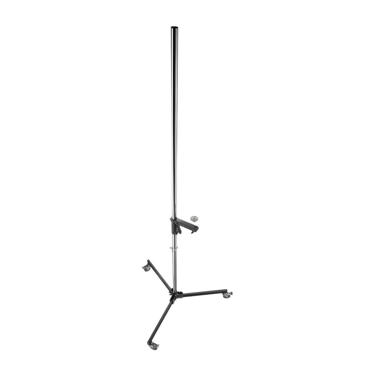 Godox 240FS Wheeled light Stand - Vollansicht eines schwarzen Studiostativs mit Rollen