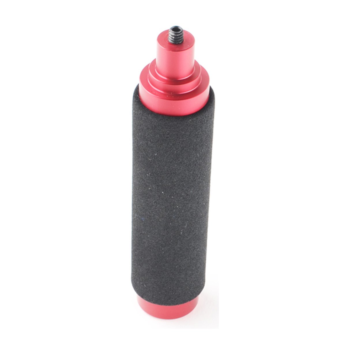 Caruba CSG-HG1 Aluminium-Kamerahandgriff - Roter Handgriff mit schwarzem Schaumstoff und Gewindeanschluss, Frontansicht
