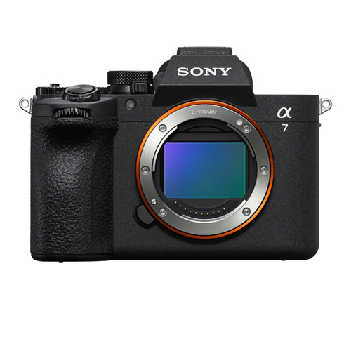 Sony Alpha 7 V Vollformatkamera, Frontansicht ohne Objektiv