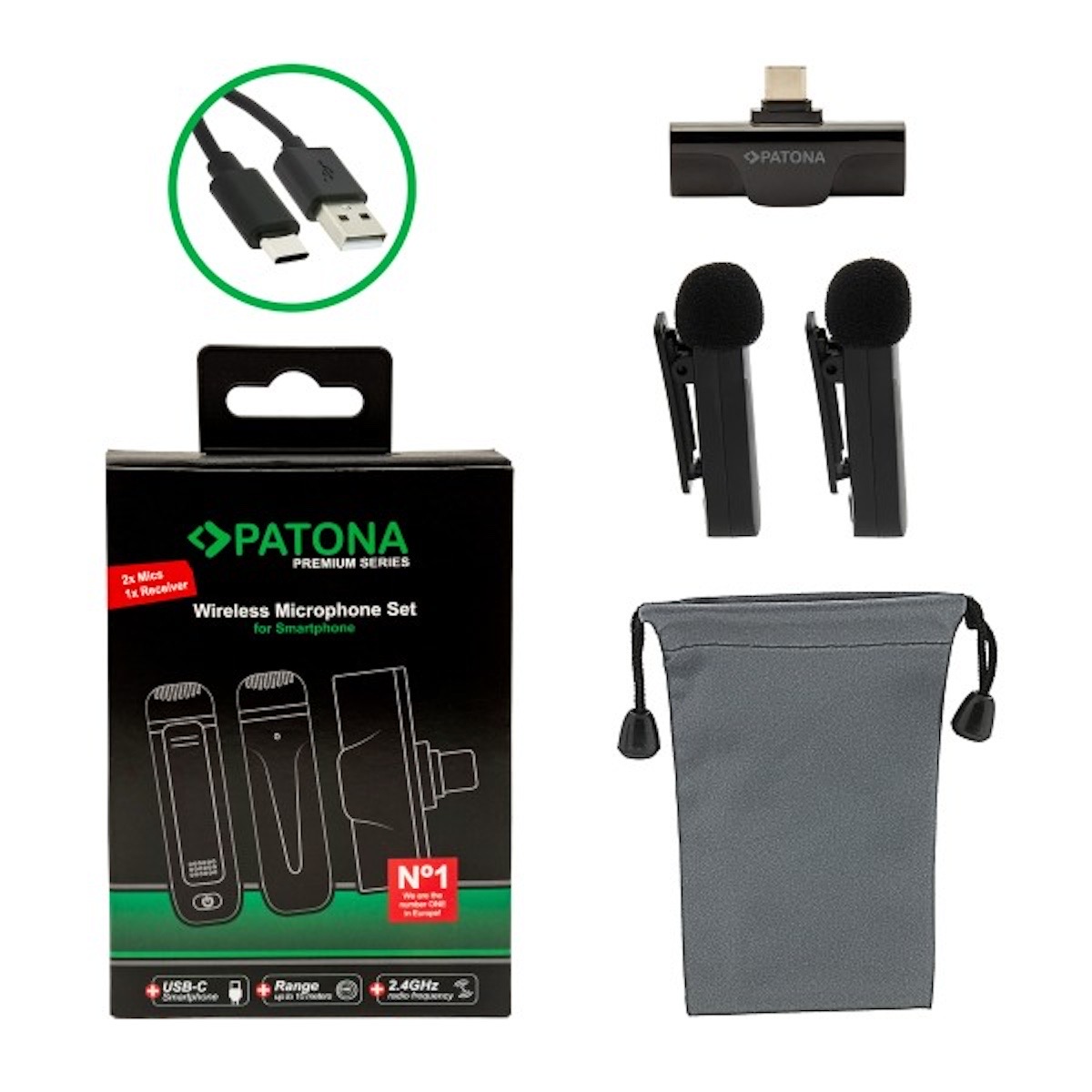 Patona Premium Ansteck-Lavalier-Mikrofone für Smartphones mit USB-C Patona Premium Ansteck-Lavalier-Mikrofone für Smartphones mit USB-C