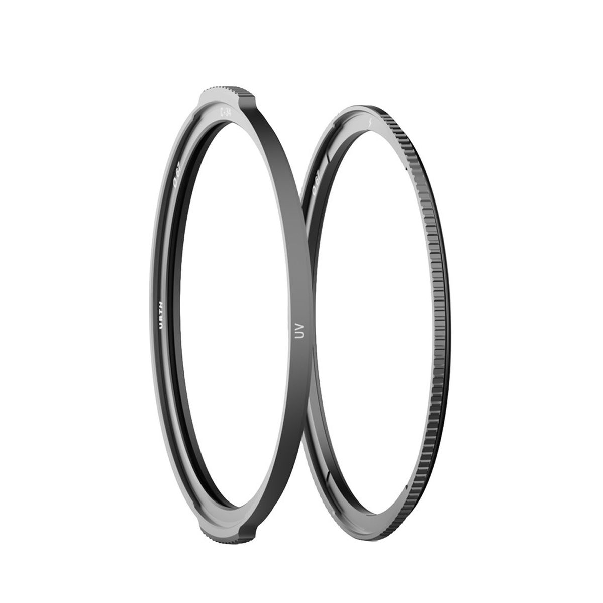 Urth 39 mm Magnetic UV Filter Pro mit Adapter Ansicht nebeneinander