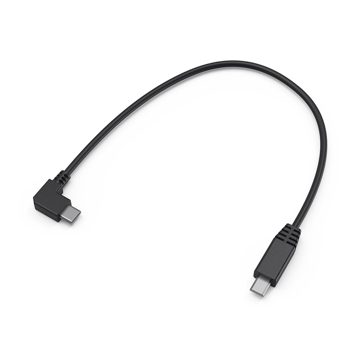 SmallRig 2971B Sony Multi-Camera Control Cable (Multi zu Typ-C) - Ansicht: Schwarzes USB-C Kabel mit gewinkeltem und geradem Stecker