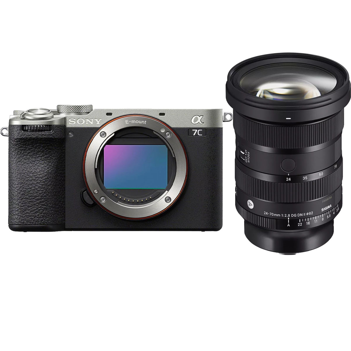 Sony Alpha 7C II Silber + Sigma 24-70 mm 1:2,8 DG DN II (A) für Sony E