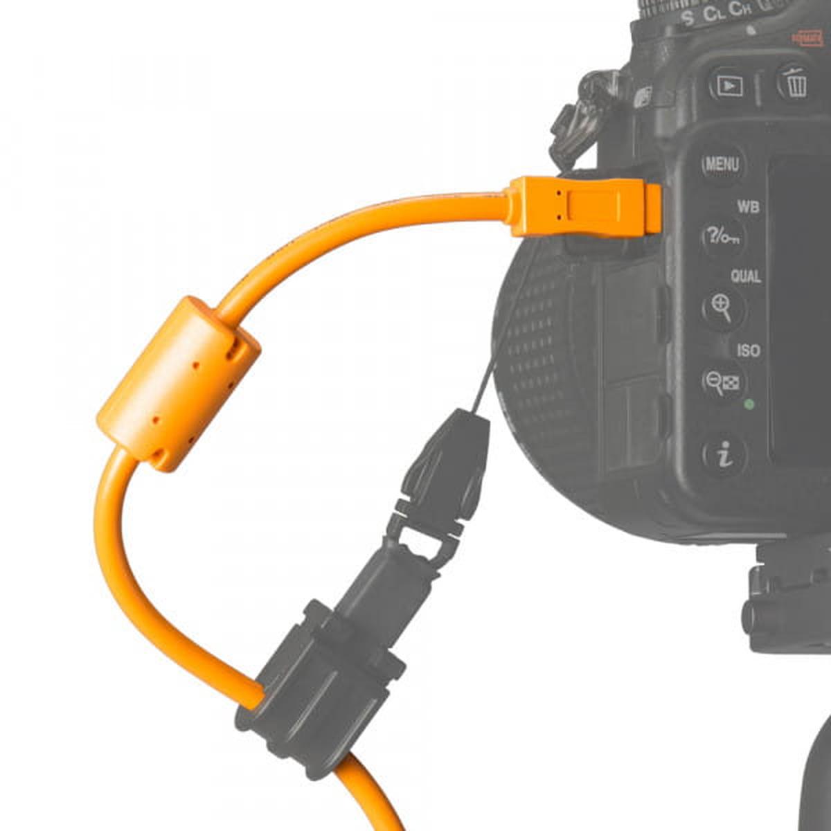 Tether Tools TetherPro USB-Datenkabel für USB 2.0 an USB 2.0 Mini-B (5-Pin) - 30 cm Länge (orange)
