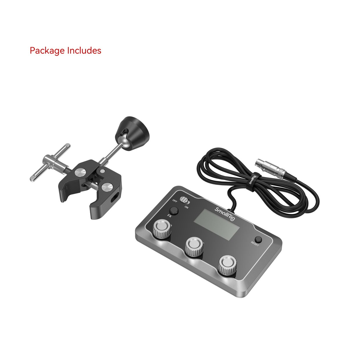 SmallRig 3980 Bedienfeld COB LED- Videoleuchte - Lieferumfang: SmallRig Steuerung, Super Clamp und Audiokabel