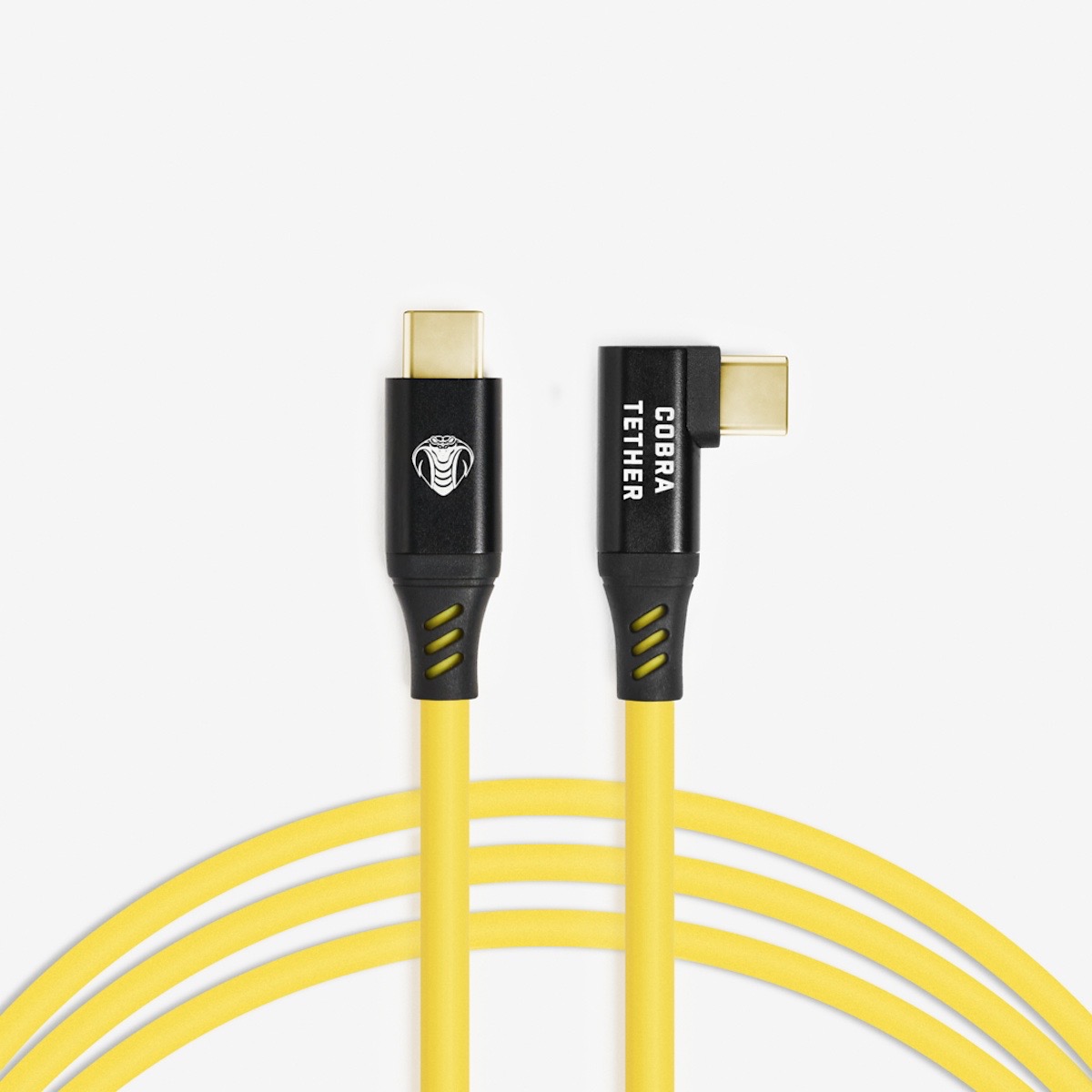 Cobratether USB-C / USB-C 90° 10m gelb