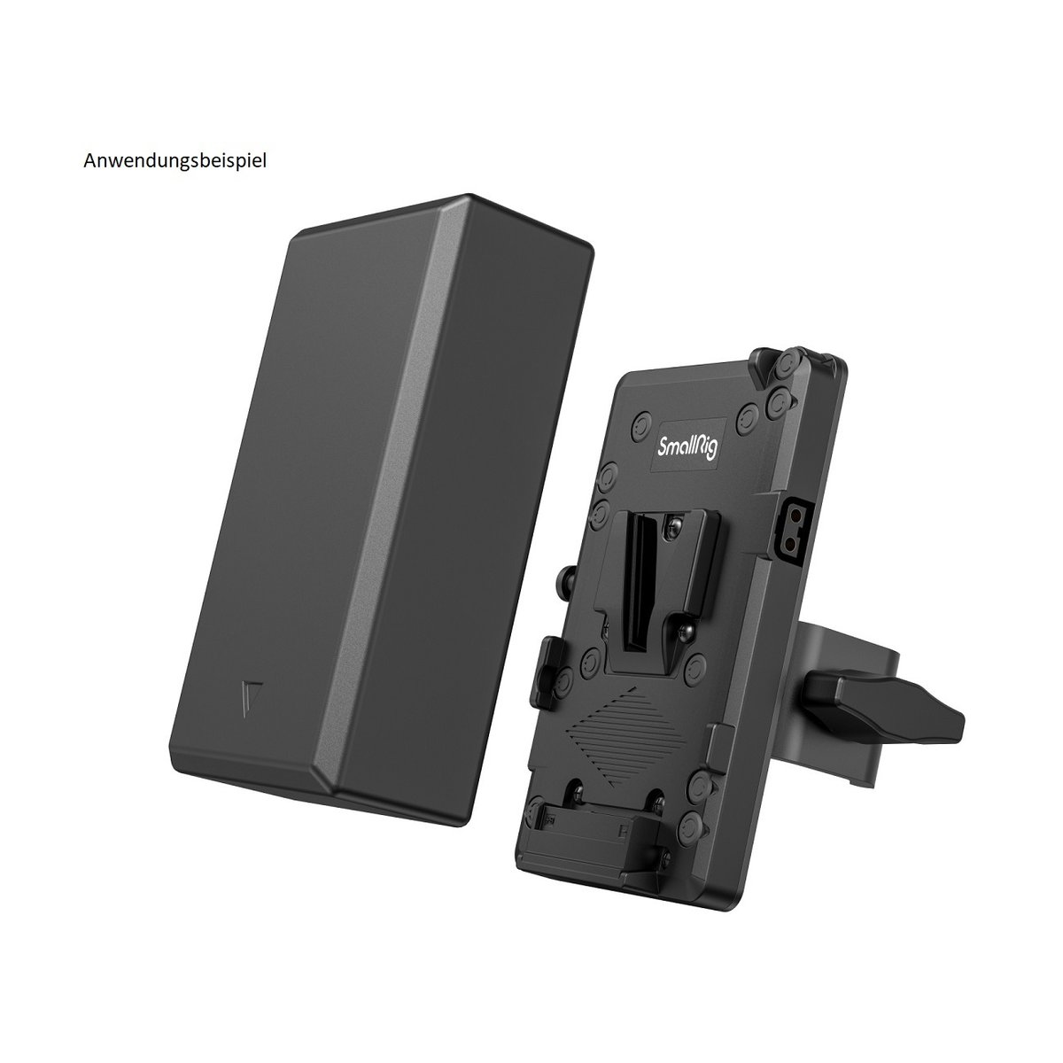 SmallRig 3676 RA V1 V-Mount Akku-Platte - Anwendungsbeispiel: V-Mount Akku und SmallRig Batterieplatte