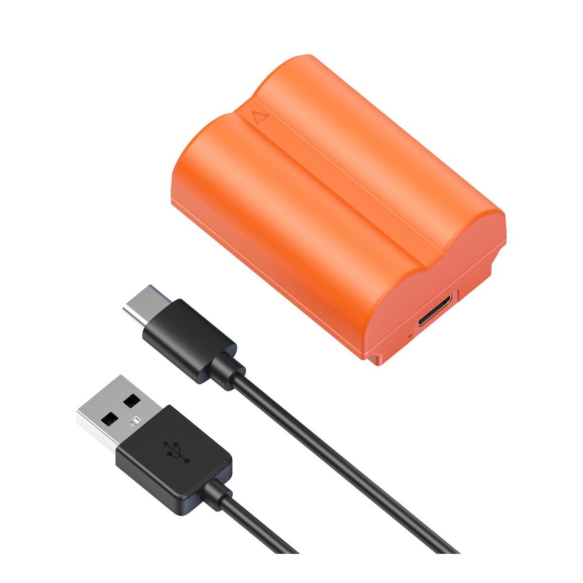 SmallRig 4970 NP-W235 USB-C Rechargeable Camera Battery (Orange) - Lieferumfang: Orange Akku mit USB-C-Anschluss und Ladekabel.